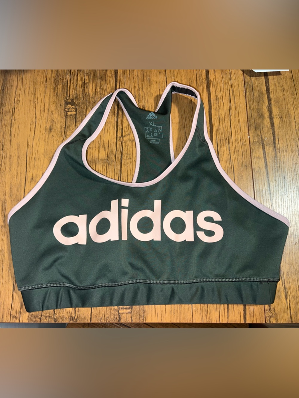 Adidas Women's Logo Grey/Pink Racer Back Sports Bra Size XL - No Padding